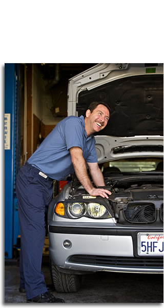 Kurt under hood of BMW